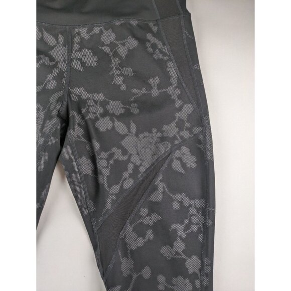 Athleta Reflective Floral Black Leggings Large - Picture 6 of 12